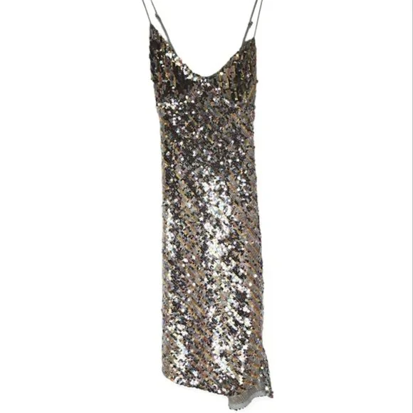 For Love And Lemons | Dresses | Bodycon Dress For Love Lemons Size Showtime Sparkle  Sequin Bodycon Silver | Poshmark